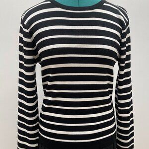 Black and white striped light sweater made in Italy